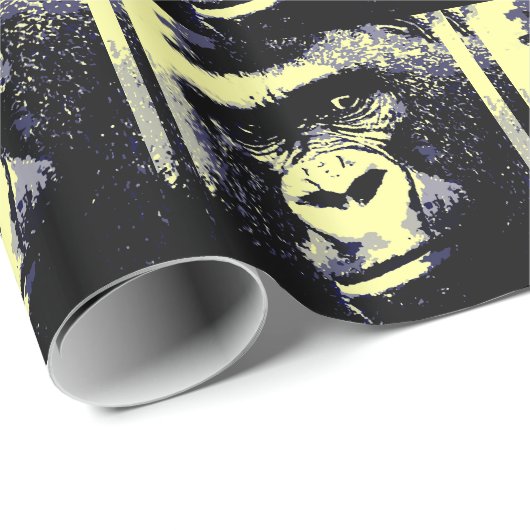 Pop Art Gorilla Weihnachtswrapping Paper Geschenkpapier (Rolleneckpunkt)