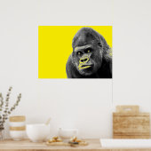 Pop Art Gorilla Yellow Grey Poster (Küche)