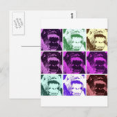 Pop-Art Gorillagesichter Postkarte (Vorne/Hinten)