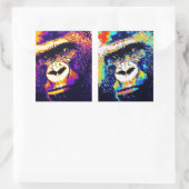 Pop Art Gorillas Rechteckiger Aufkleber (Tasche)