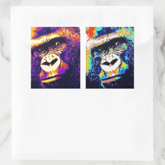 Pop Art Gorillas Rechteckiger Aufkleber (Tasche)