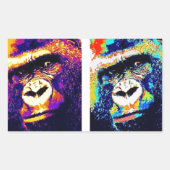 Pop Art Gorillas Rechteckiger Aufkleber (Vorderseite)