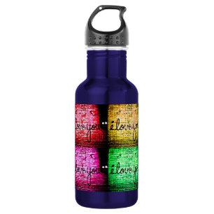 Pop Art Graffiti Liebe Edelstahlflasche