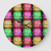 Pop Art Graffiti Liebe Große Wanduhr (Vorderseite)