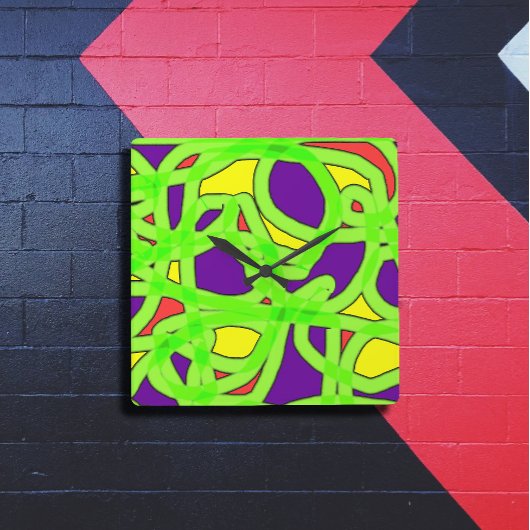 Pop Art Graffiti Quadratische Wanduhr