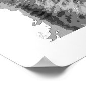 Pop Art Gray Wolf Face Poster Print (Ecke)