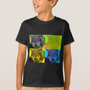 Pop Art Gray Wolf T-Shirt