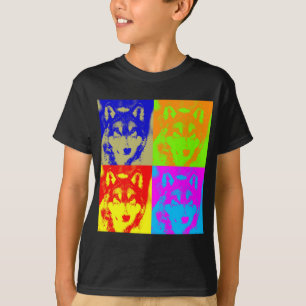 Pop Art Gray Wolf T-Shirt
