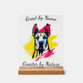 Pop Art Great Dane individualisierbares Design Acrylschild (Vorderseite)