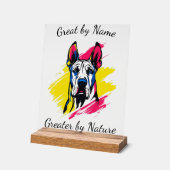 Pop Art Great Dane individualisierbares Design Acrylschild (Winkel)