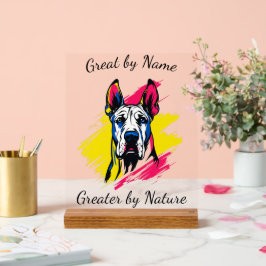 Pop Art Great Dane individualisierbares Design Acrylschild