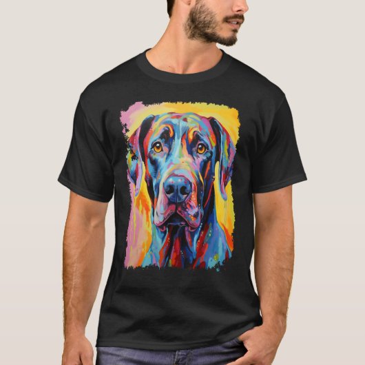 Pop Art Great Dane T-Shirt (Vorderseite)