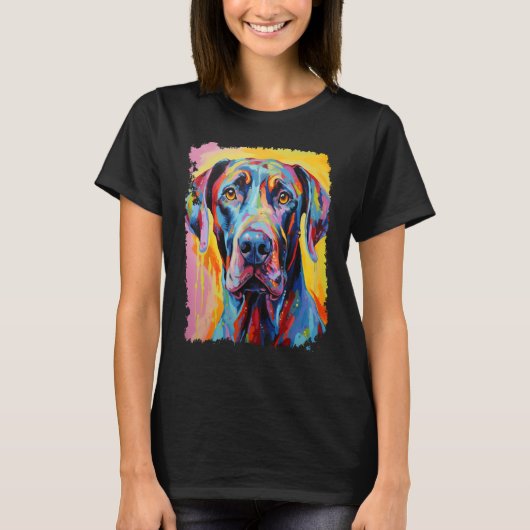 Pop Art Great Dane T-Shirt (Vorderseite)