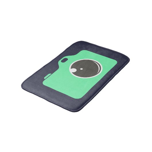 Pop Art Green Camera Badematte (Schrägansicht)