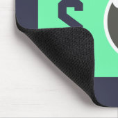 Pop Art Green Camera Blue Monogram Mousepad (Ecke)