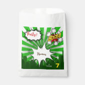 Pop Art Green Comic Geburtstag Geschenktütchen (Vorderseite)