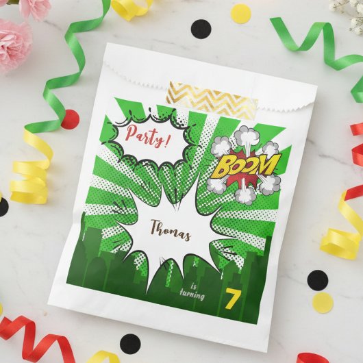 Pop Art Green Comic Geburtstag Geschenktütchen