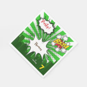 Pop Art Green Comic Geburtstag Serviette (Ecke)