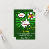 Pop Art Green Comic zum Geburtstag Karte (Vorderseite/Rückseite Beispiel)