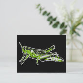 Pop Art Green Grasshopper Postkarte (Stehend Vorderseite)