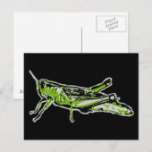 Pop Art Green Grasshopper Postkarte (Vorne/Hinten)