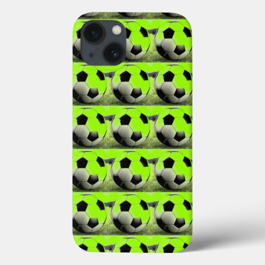 Pop Art Green Soccer Balls Case-Mate iPhone Hülle (Rückseite)