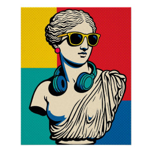 Pop-Art-griechische Statue Poster
