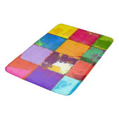 Pop Art grunge Farbblöcke Badematte (Schrägansicht)