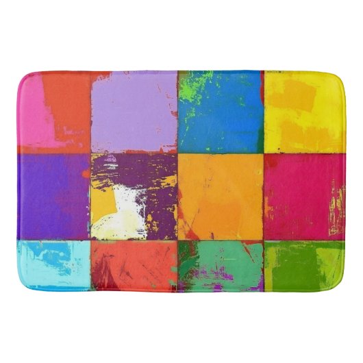 Pop Art grunge Farbblöcke Badematte (Vorderseite)