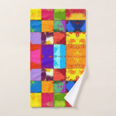 Pop Art grunge Farbblöcke Badhandtuch Set (Handtuch)