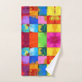 Pop Art grunge Farbblöcke Badhandtuch Set (Handtuch)