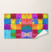 Pop Art grunge Farbblöcke Badhandtuch Set (Handtuch)