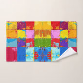 Pop Art grunge Farbblöcke Badhandtuch Set (Handtuch)