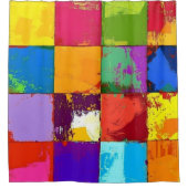 Pop Art grunge Farbblöcke Duschvorhang (Vorderseite)