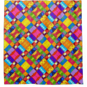 Pop Art grunge Farbblöcke Duschvorhang (Vorderseite)