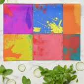 Pop Art grunge Farbblöcke Geschirrtuch (Gefaltet)