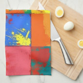 Pop Art grunge Farbblöcke Geschirrtuch (Viertel Falte)