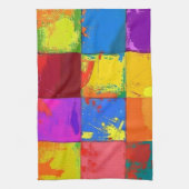 Pop Art grunge Farbblöcke Geschirrtuch (Vertikal)