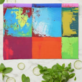 Pop Art grunge Farbblöcke Geschirrtuch (Gefaltet)