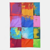 Pop Art grunge Farbblöcke Geschirrtuch (Vertikal)