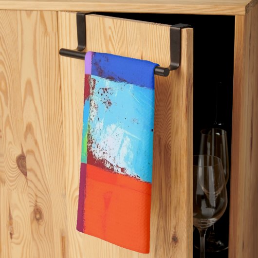 Pop Art grunge Farbblöcke Geschirrtuch (Drittel gefaltet)