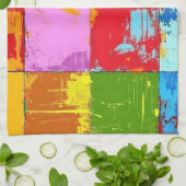 Pop Art grunge Farbblöcke Geschirrtuch (Gefaltet)