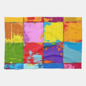 Pop Art grunge Farbblöcke Geschirrtuch (Horizontal)