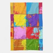 Pop Art grunge Farbblöcke Geschirrtuch (Vertikal)