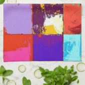 Pop Art grunge Farbblöcke Geschirrtuch (Gefaltet)