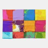 Pop Art grunge Farbblöcke Geschirrtuch (Horizontal)