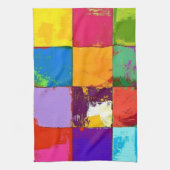 Pop Art grunge Farbblöcke Geschirrtuch (Vertikal)
