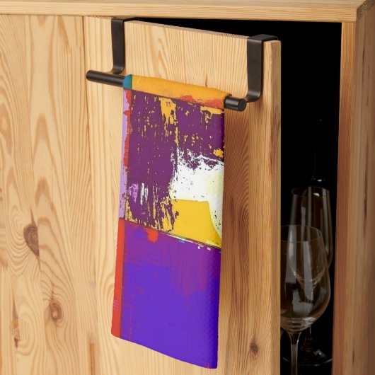 Pop Art grunge Farbblöcke Geschirrtuch (Drittel gefaltet)