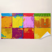 Pop Art grunge Farbblöcke Strandtuch (Vorderseite)