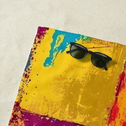 Pop Art grunge Farbblöcke Strandtuch (Beispiel)